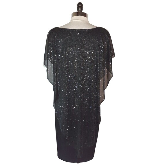 EN FOCUS STUDIO Plus Size 20W Sheath Dress Black Sparkles Stretch Knit - Picture 3 of 4